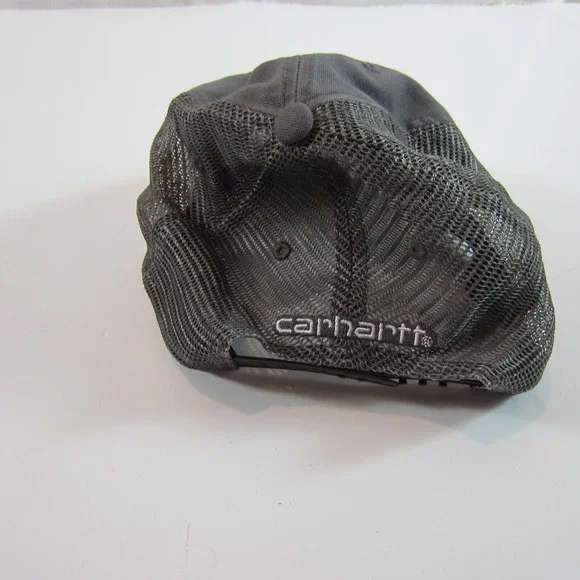 Carhartt Hat Cap Mens Snap Back Mesh Gray Logo Adjustable - Picture 5 of 5